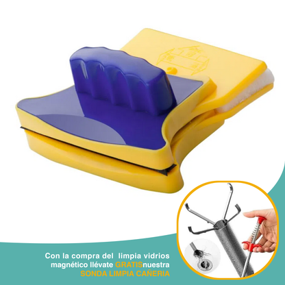 Limpia vidrios magnético + Sonda limpia cañerías de regalo